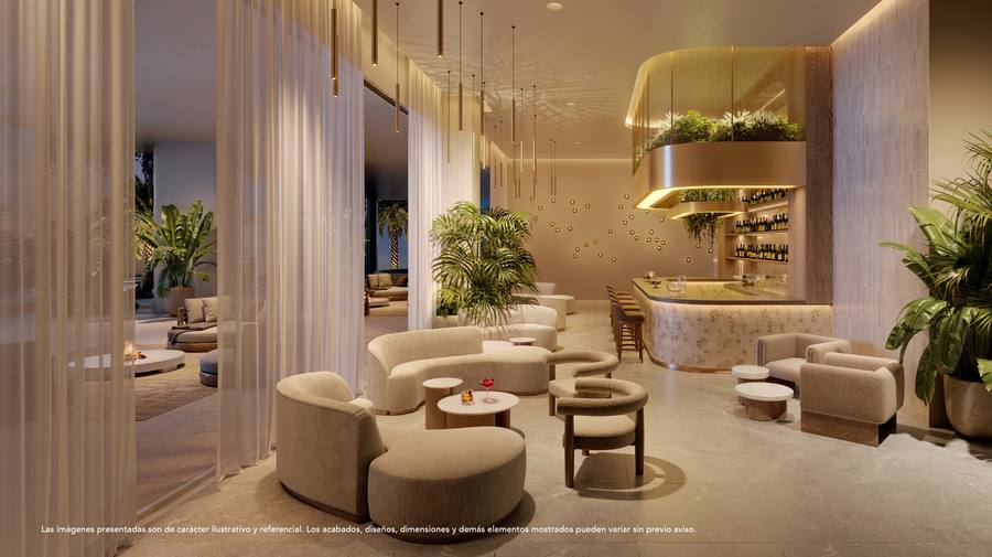 Aquamarine lobby bar